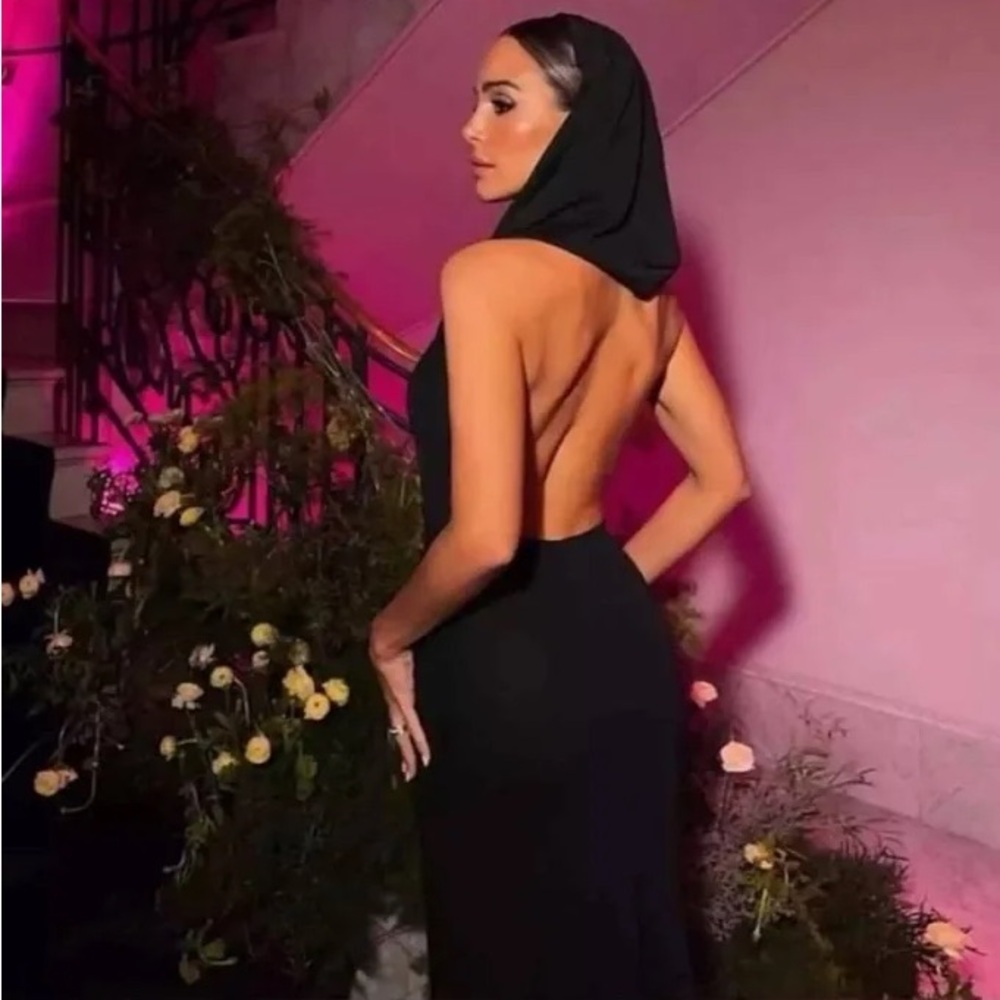 Zara Hooded Open Back Dress
